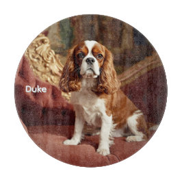 Tabla De Cortar Elegante Vidrio Personalizado del Cavalier King Ch