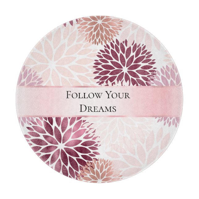 Tabla De Cortar Elegante y Chic Rosa Floral Despedida de Soltera (Anverso)