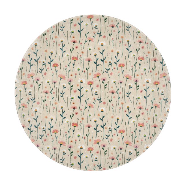 Tabla De Cortar Elegante y moderno Boho Moda Wildflower Cutting Bo (Anverso)