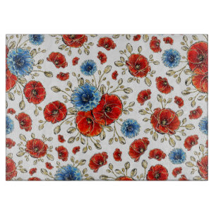 Tabla De Cortar Elegantes cachorros de recuerdo azules, rojos y do