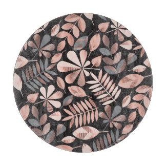 Tabla De Cortar Elegantes hojas otoñales: Geométricas Pastel