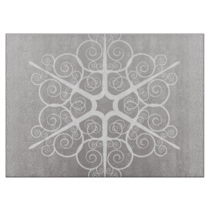 Tabla De Cortar Elemento Ornate Damask Gris Color Pizarra