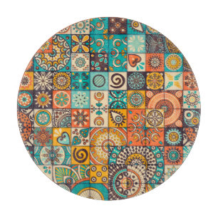 Tabla De Cortar Elementos decorativos: Patrón Vintage dibujado a m