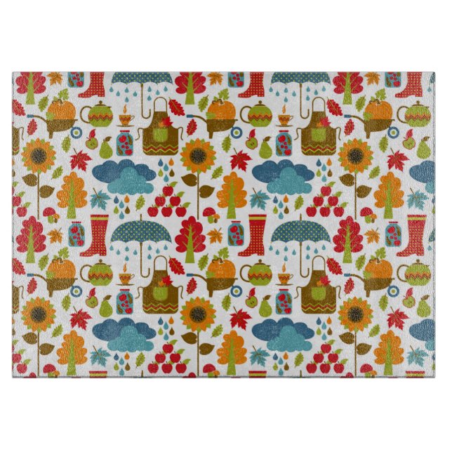 Tabla De Cortar Elementos del otoño (Anverso)