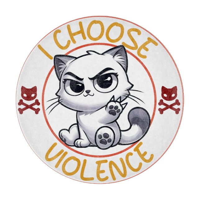 Tabla De Cortar Elijo Gato Violento (Anverso)