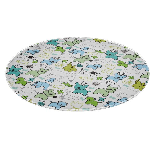 Tabla De Cortar embroma el modelo animal del fondo (Borde)