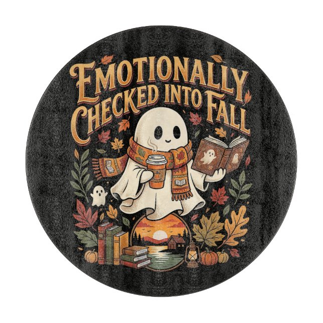 Tabla De Cortar Emocionalmente ingresado en otoño Halloween (Anverso)