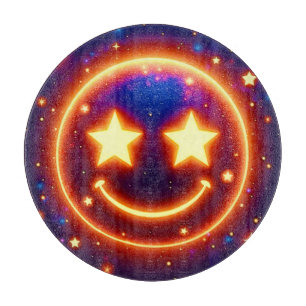 Tabla De Cortar Emoji brillante de ojos estriados