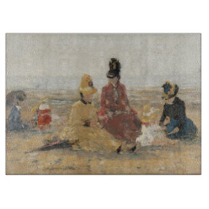 Tabla De Cortar En la playa Trouville 1887 por Eugene Boudin