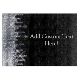 Tabla De Cortar Encanto negro/de plata purpurinoso