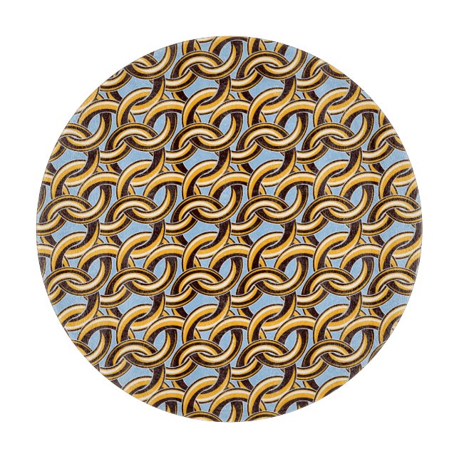 Tabla De Cortar Enlaces de cadena dorada: patrón sin fisuras. (Anverso)