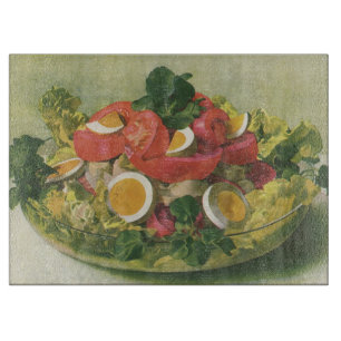 Tabla De Cortar Ensalada Mesclun Verde Mixta Orgánica de Comida Vi