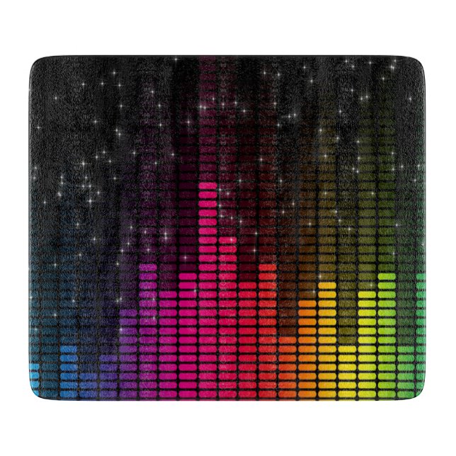 Tabla De Cortar Equalizer Disco Music Cutting Board (Anverso)