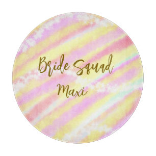 Tabla De Cortar Equipo de novia dorado rosa pastel brillante color