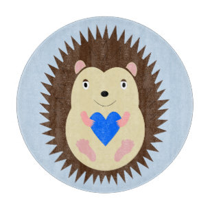 Tabla De Cortar Erizo Corazón Azul Niño
