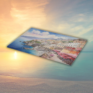 Tabla De Cortar Esbozo acuático de Amalfi Coast Italia