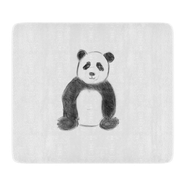Tabla De Cortar Esbozo de panda blanco y negro (Anverso)