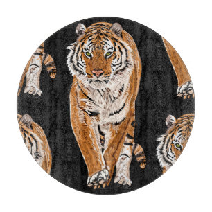 Tabla De Cortar Esbozo del tigre de Bengala: Impresión de animales