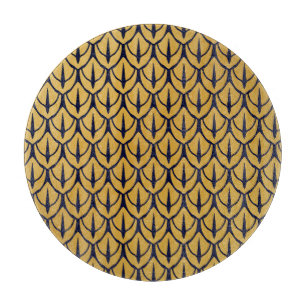 Tabla De Cortar Escamas de Dragón Art Déco - Escamas Azules y Dora