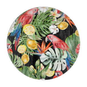 Tabla De Cortar Escape exótico: Paraíso acuarela