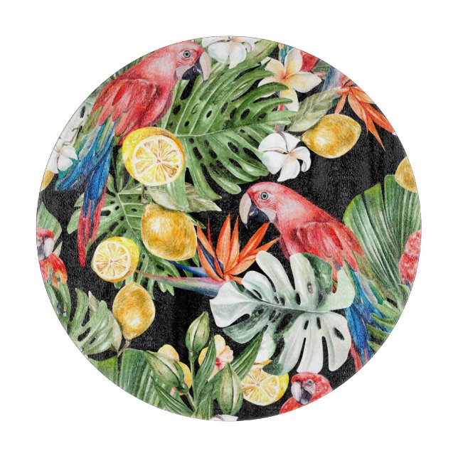 Tabla De Cortar Escape exótico: Paraíso acuarela (Anverso)