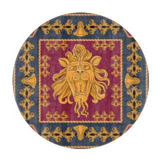 Tabla De Cortar Escarabajo en la cabeza de león: motivo dorado.