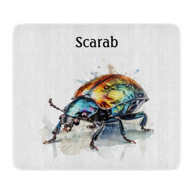 Tabla De Cortar Escarabajo irlandés en acuarela, personalizado (Anverso)