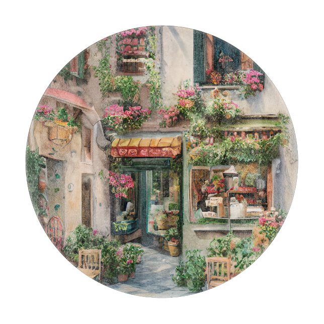 Tabla De Cortar Escena callejera italiana Ephemera serie de diseño (Anverso)