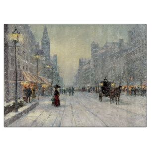 Tabla De Cortar Escena de la calle Navidades de la ciudad de Victo