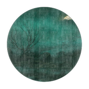 Tabla De Cortar Escena nocturna del Cementerio Abandonado