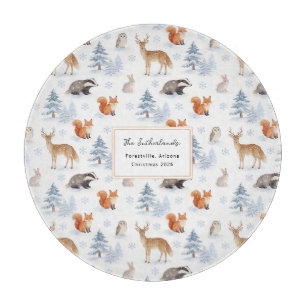 Tabla De Cortar Escena personalizada de Navidad Bosque Invernal Fa