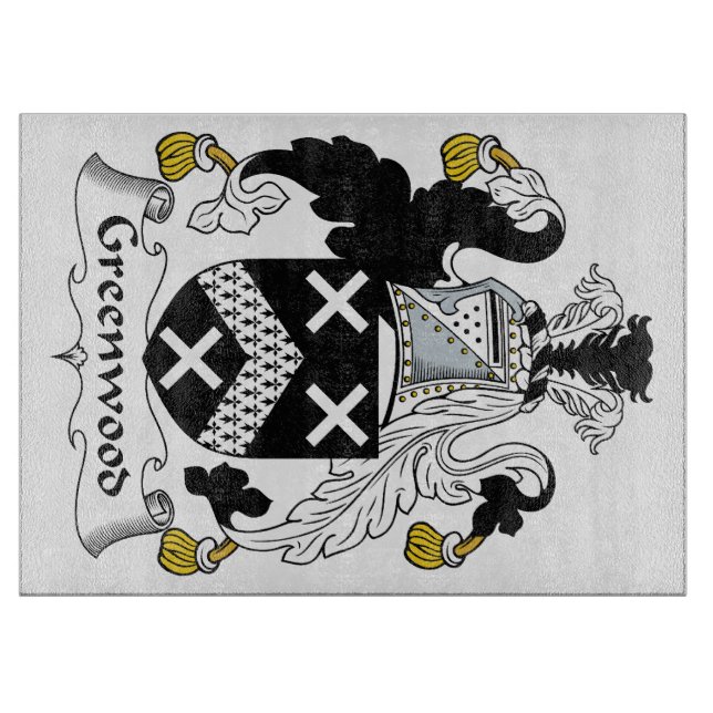 Tabla De Cortar Escudo de la familia de Bosque verde (Anverso)