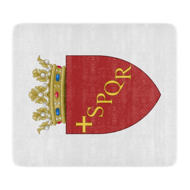 Tabla De Cortar Escudo romano de armas (SPQR) (Roma, Italia) (Anverso)