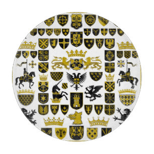 Tabla De Cortar Escudos herálicos, diseños simbólicos.