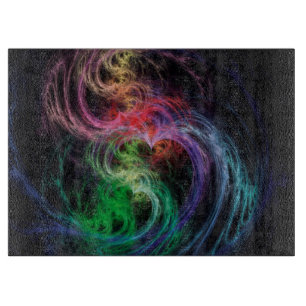 Tabla De Cortar Espacio de Arte Abstracto Corazones