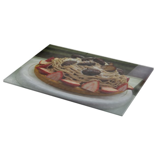 Tabla De Cortar Espagueti japonés y pastel de fresa (Borde)
