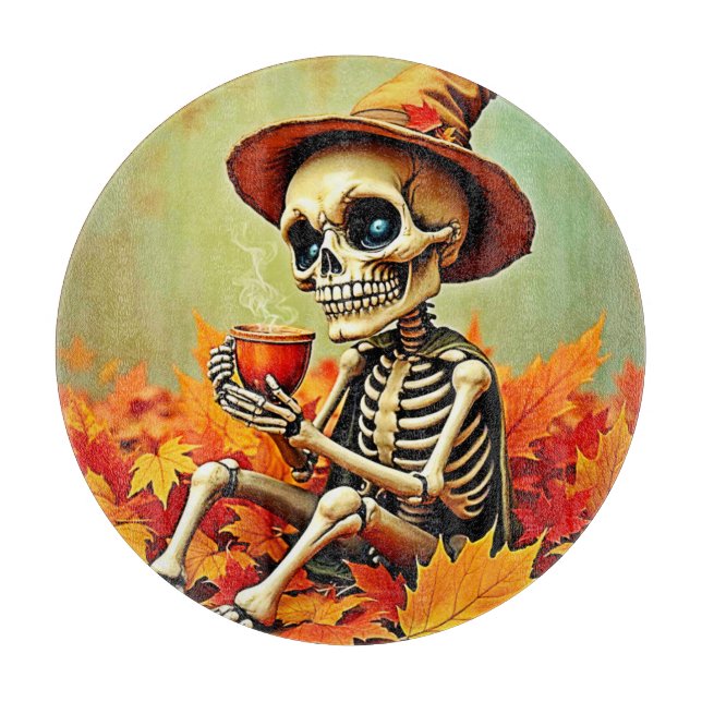 Tabla De Cortar Espectacular diseño del esqueleto de otoño (Anverso)