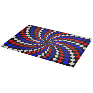 Tabla De Cortar Espiral del verificador azul blanco rojo de Kennet