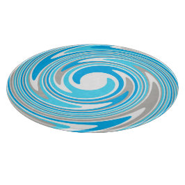 Tabla De Cortar Espiral gris azul abstracto