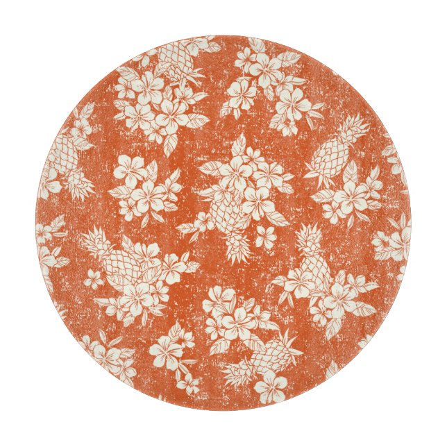 Tabla De Cortar Espíritu Aloha: Armonía Hibiscus-Pineapple. (Anverso)