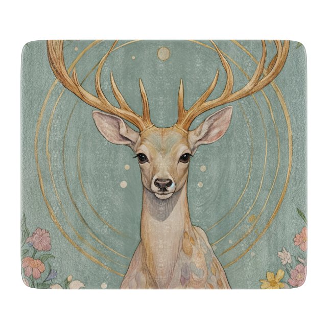 Tabla De Cortar Espíritu suave: Un ciervo pastel (Anverso)