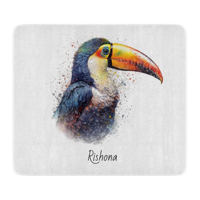 Tabla De Cortar Esplendor Tropical Toucan, personalizado (Anverso)