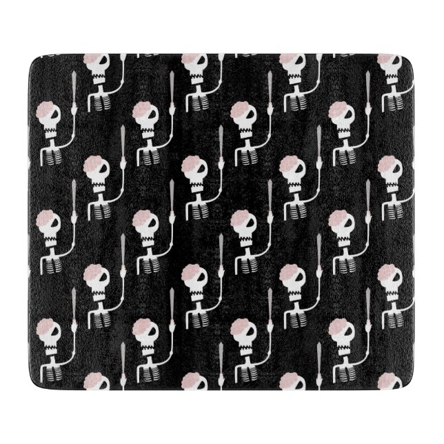 Tabla De Cortar Esqueleto de Halloween con espada (Anverso)