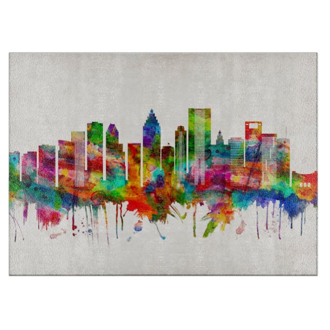 Tabla De Cortar Esquina de Houston Texas (Anverso)