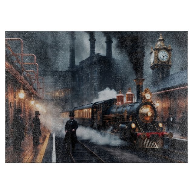 Tabla De Cortar Estación de tren de Steampunk (Anverso)