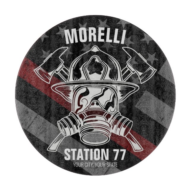 Tabla De Cortar Estación del Departamento de bomberos de nombre pe (Anverso)