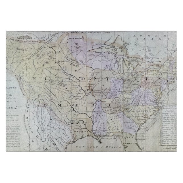 Tabla De Cortar ESTADOS UNIDOS TRAZAN, c1812 (Anverso)