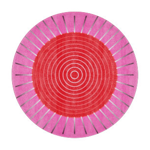 Tabla De Cortar Estallido geométrico moderno - fucsia y rojo