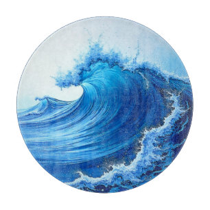 Tabla De Cortar Estallidos de onda azul Serene