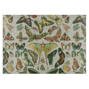 Tabla De Cortar Estampa de patrón de mariposa polilla vintage